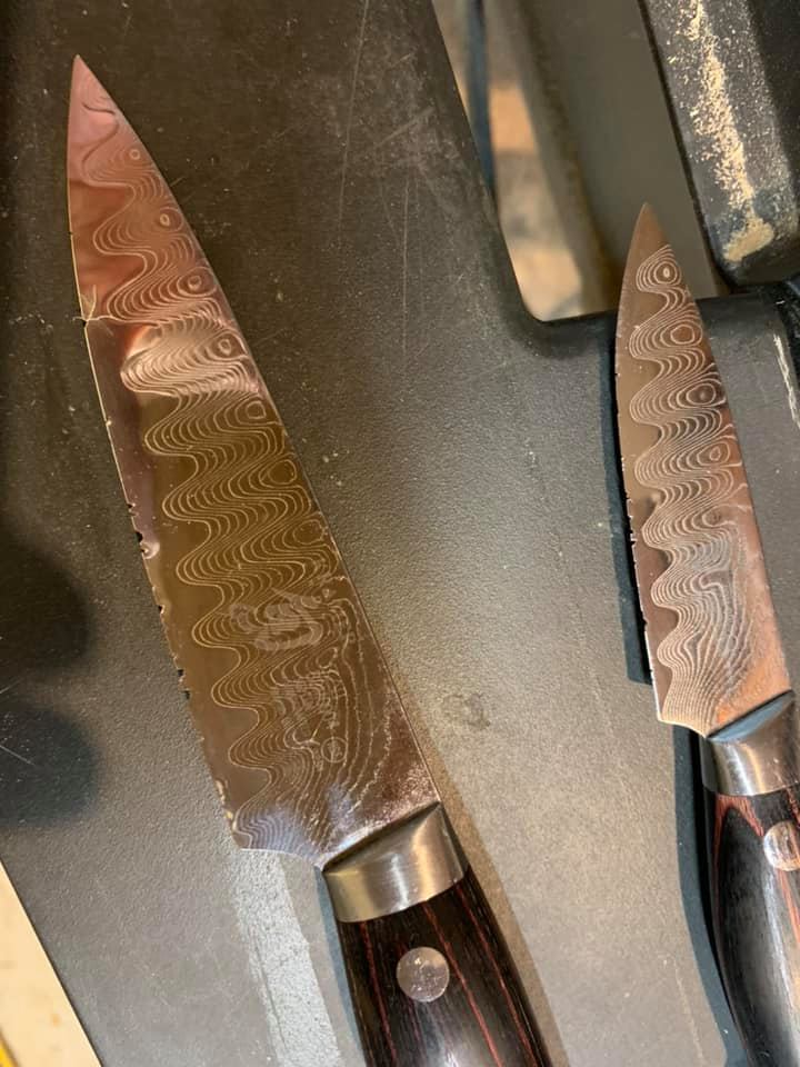 BEFORE - Chipped Shun knives